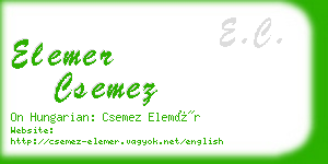 elemer csemez business card